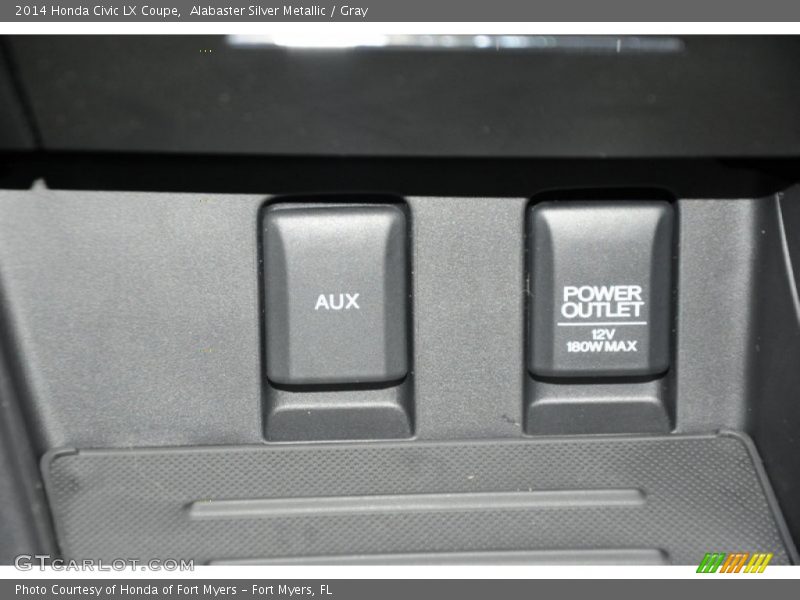Alabaster Silver Metallic / Gray 2014 Honda Civic LX Coupe