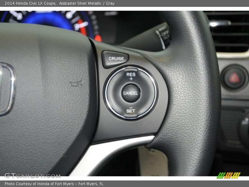 Alabaster Silver Metallic / Gray 2014 Honda Civic LX Coupe