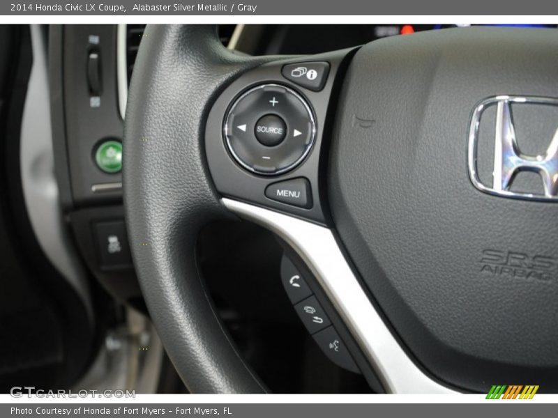 Alabaster Silver Metallic / Gray 2014 Honda Civic LX Coupe