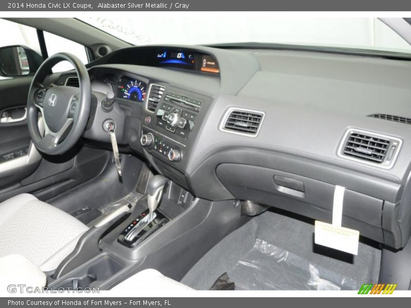 Alabaster Silver Metallic / Gray 2014 Honda Civic LX Coupe