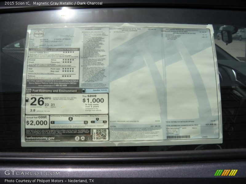 Magnetic Gray Metallic / Dark Charcoal 2015 Scion tC