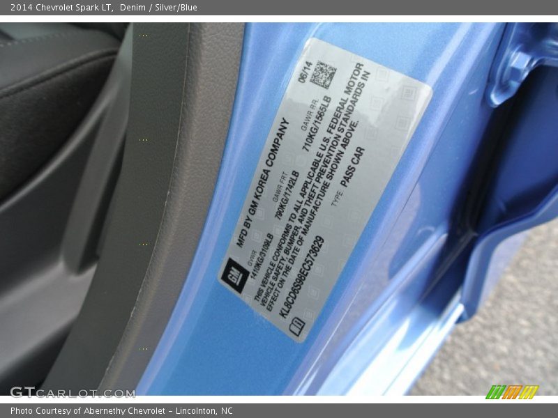 Denim / Silver/Blue 2014 Chevrolet Spark LT