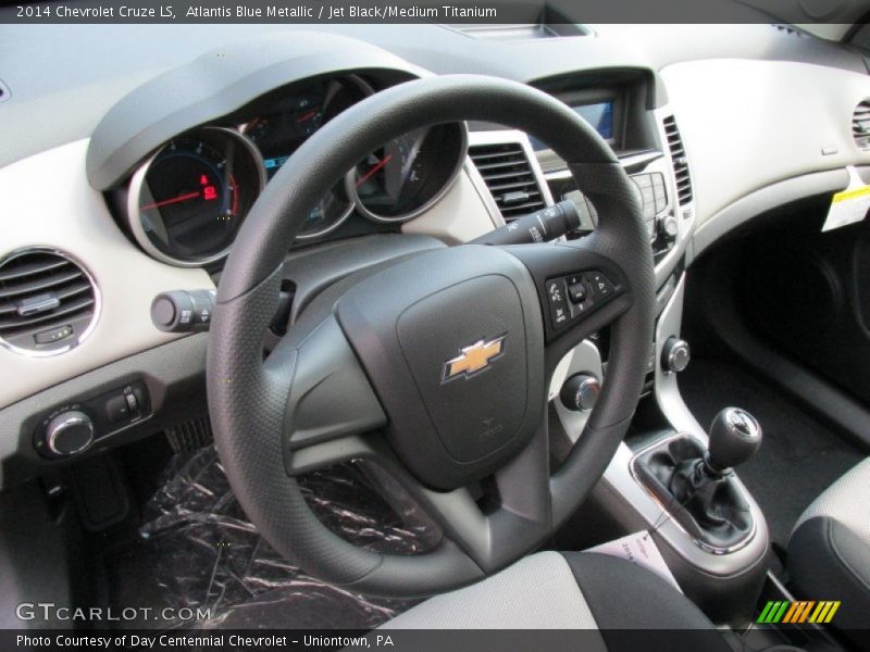 Atlantis Blue Metallic / Jet Black/Medium Titanium 2014 Chevrolet Cruze LS