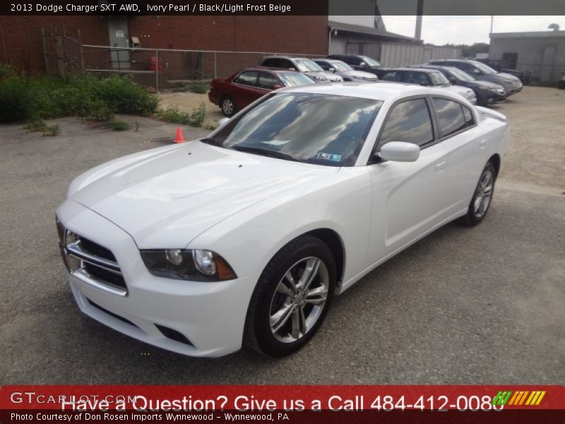 Ivory Pearl / Black/Light Frost Beige 2013 Dodge Charger SXT AWD