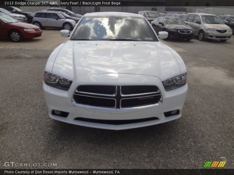 Ivory Pearl / Black/Light Frost Beige 2013 Dodge Charger SXT AWD