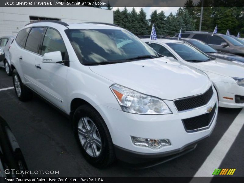 Summit White / Ebony 2010 Chevrolet Traverse LT AWD