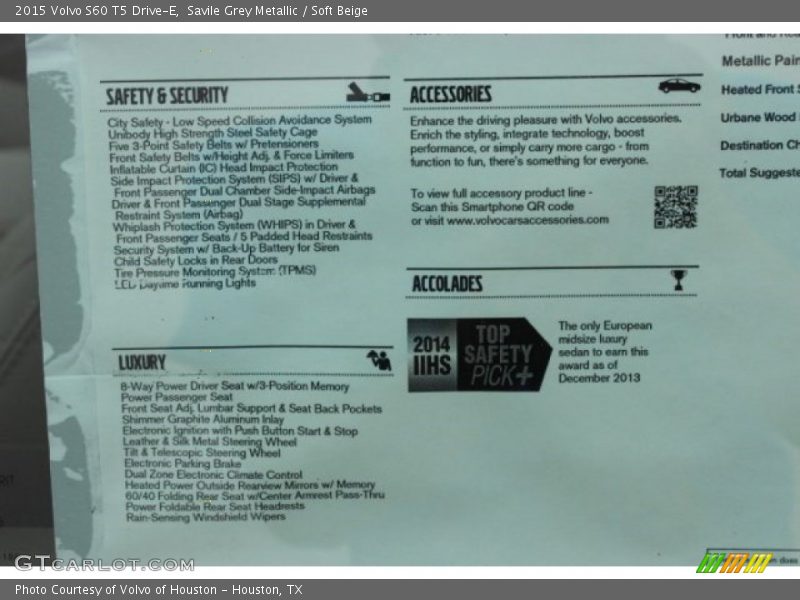 Savile Grey Metallic / Soft Beige 2015 Volvo S60 T5 Drive-E