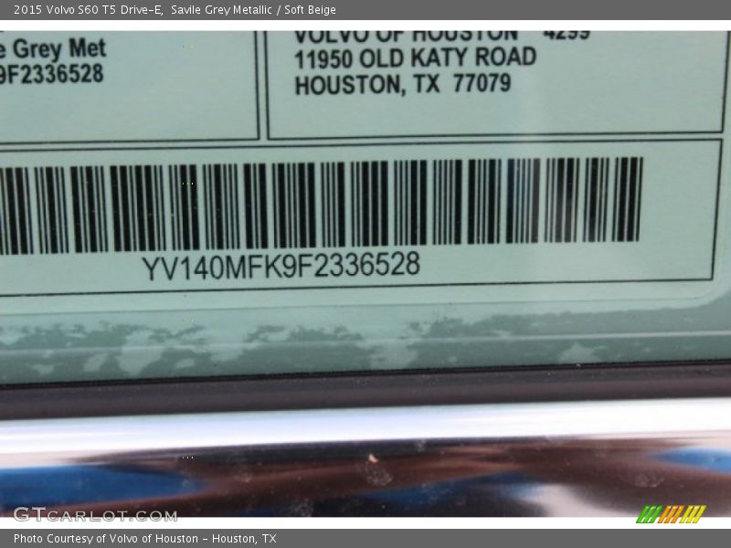 Savile Grey Metallic / Soft Beige 2015 Volvo S60 T5 Drive-E