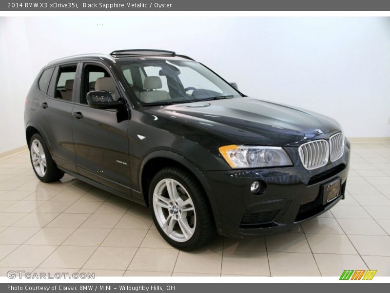 Black Sapphire Metallic / Oyster 2014 BMW X3 xDrive35i