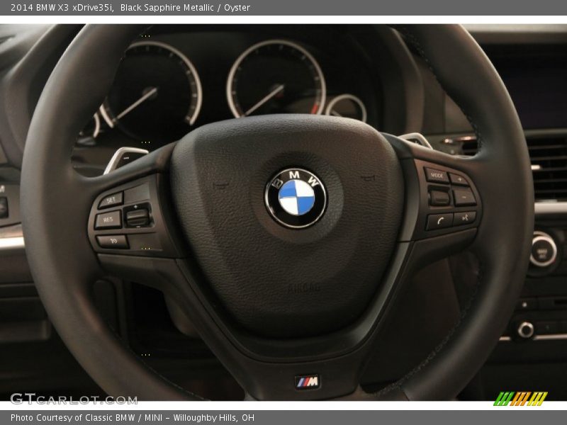 Black Sapphire Metallic / Oyster 2014 BMW X3 xDrive35i