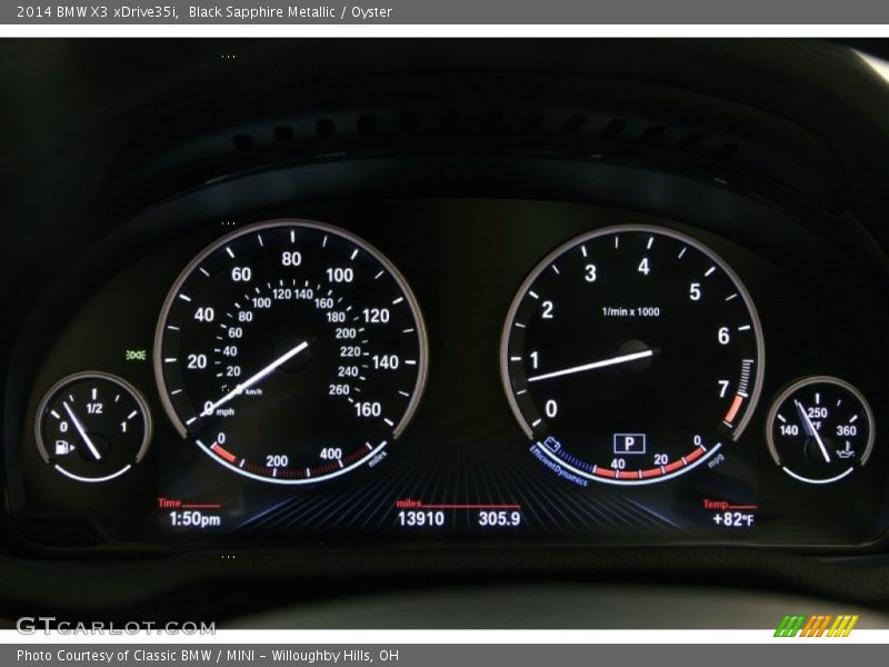 Black Sapphire Metallic / Oyster 2014 BMW X3 xDrive35i