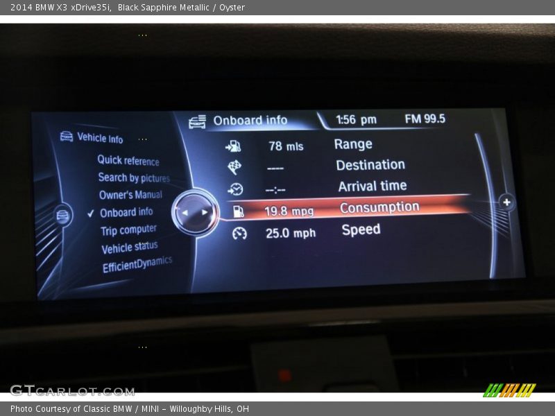 Black Sapphire Metallic / Oyster 2014 BMW X3 xDrive35i
