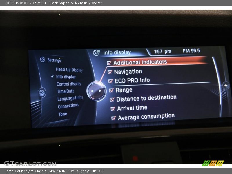 Black Sapphire Metallic / Oyster 2014 BMW X3 xDrive35i