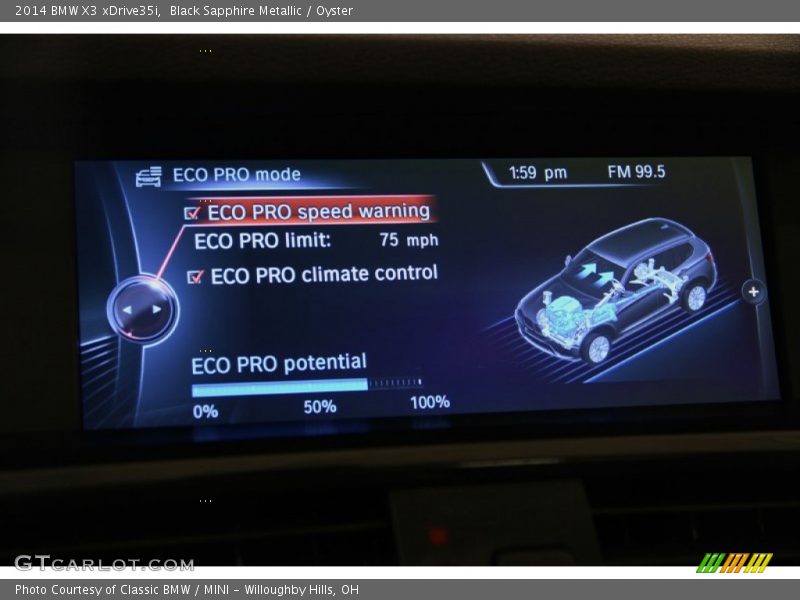 Black Sapphire Metallic / Oyster 2014 BMW X3 xDrive35i