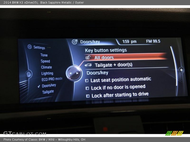 Black Sapphire Metallic / Oyster 2014 BMW X3 xDrive35i