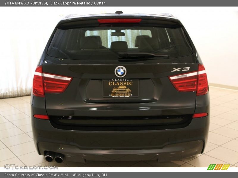 Black Sapphire Metallic / Oyster 2014 BMW X3 xDrive35i