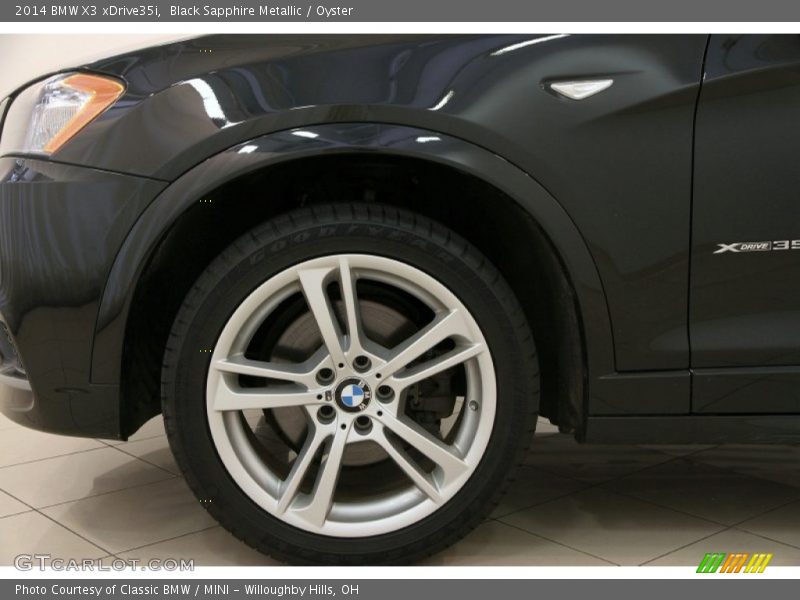 Black Sapphire Metallic / Oyster 2014 BMW X3 xDrive35i