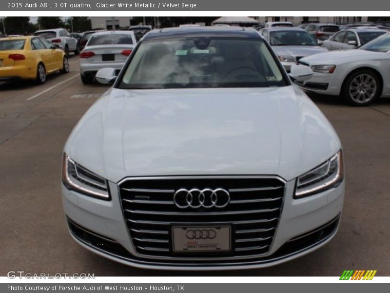 Glacier White Metallic / Velvet Beige 2015 Audi A8 L 3.0T quattro