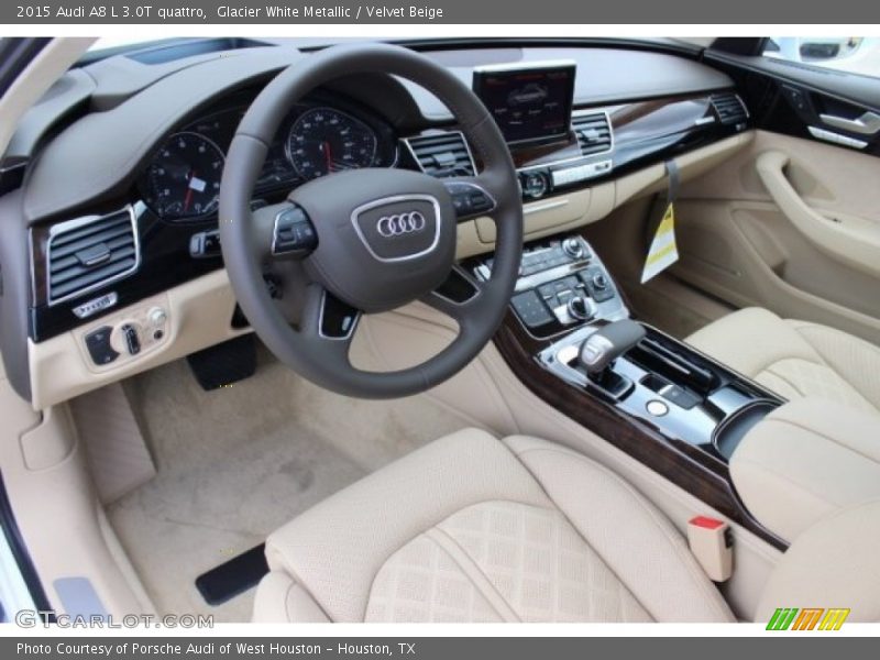 Glacier White Metallic / Velvet Beige 2015 Audi A8 L 3.0T quattro