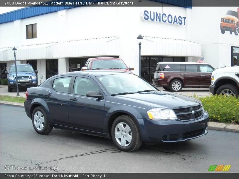 Modern Blue Pearl / Dark Khaki/Light Graystone 2008 Dodge Avenger SE