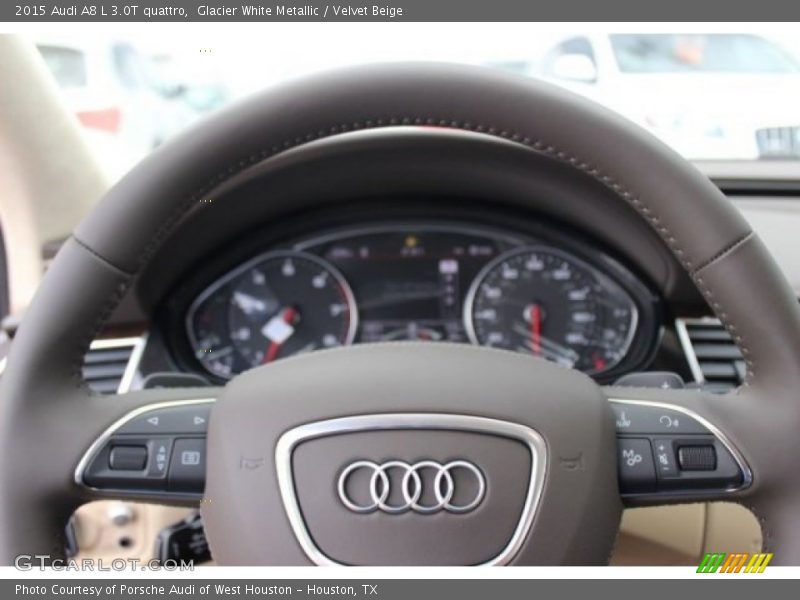 Glacier White Metallic / Velvet Beige 2015 Audi A8 L 3.0T quattro