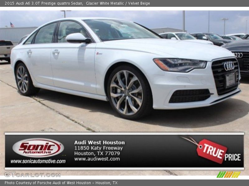 Glacier White Metallic / Velvet Beige 2015 Audi A6 3.0T Prestige quattro Sedan