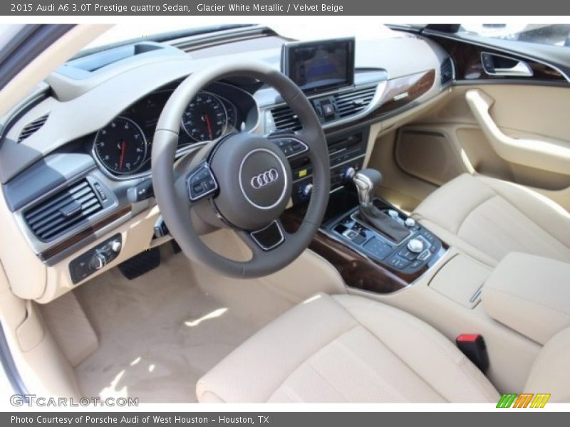 Glacier White Metallic / Velvet Beige 2015 Audi A6 3.0T Prestige quattro Sedan