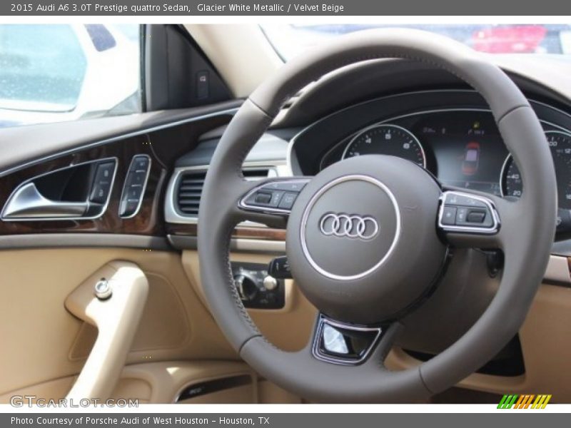 Glacier White Metallic / Velvet Beige 2015 Audi A6 3.0T Prestige quattro Sedan