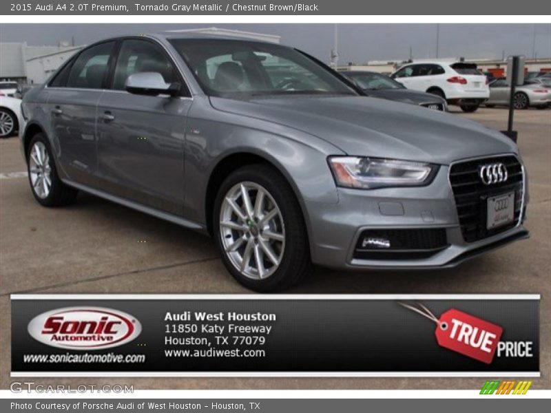 Tornado Gray Metallic / Chestnut Brown/Black 2015 Audi A4 2.0T Premium