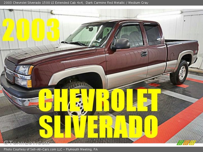 Dark Carmine Red Metallic / Medium Gray 2003 Chevrolet Silverado 1500 LS Extended Cab 4x4