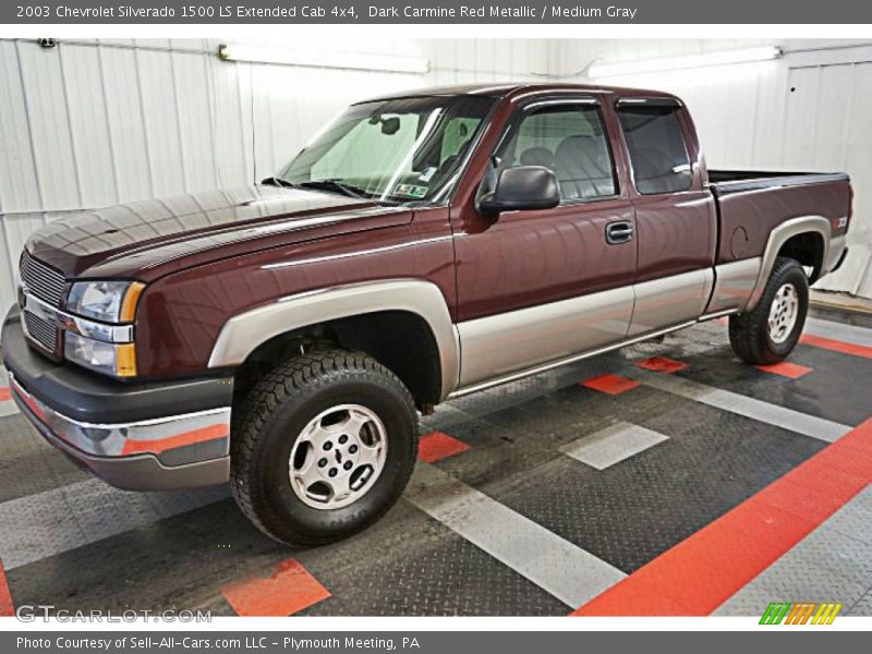 Dark Carmine Red Metallic / Medium Gray 2003 Chevrolet Silverado 1500 LS Extended Cab 4x4