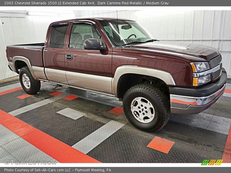 Dark Carmine Red Metallic / Medium Gray 2003 Chevrolet Silverado 1500 LS Extended Cab 4x4