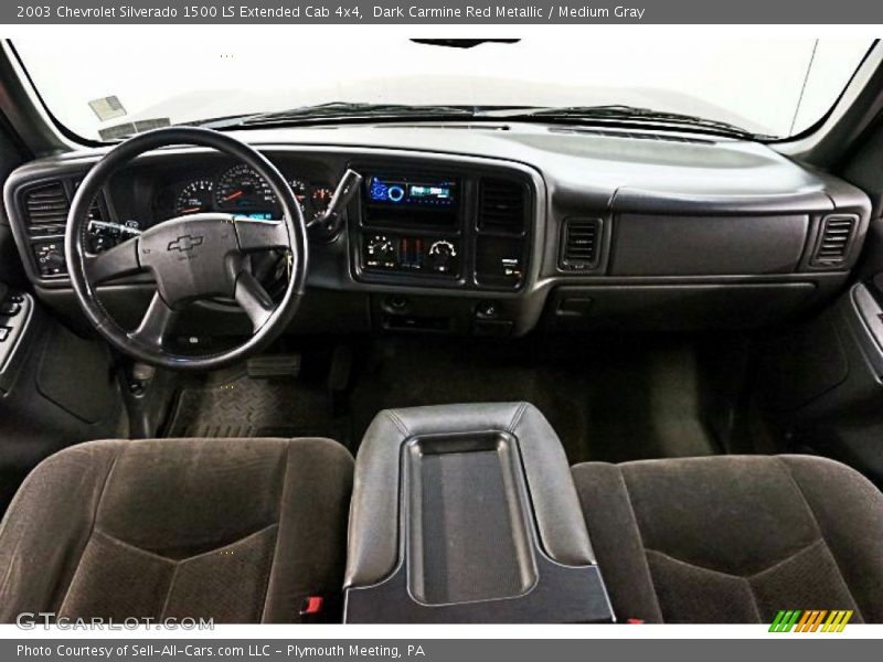 Dark Carmine Red Metallic / Medium Gray 2003 Chevrolet Silverado 1500 LS Extended Cab 4x4