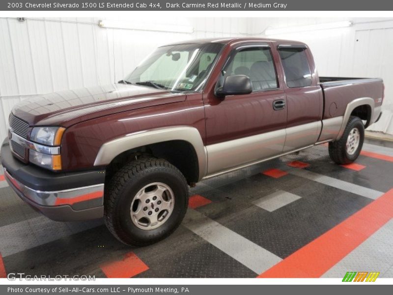 Dark Carmine Red Metallic / Medium Gray 2003 Chevrolet Silverado 1500 LS Extended Cab 4x4
