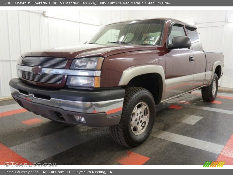 Dark Carmine Red Metallic / Medium Gray 2003 Chevrolet Silverado 1500 LS Extended Cab 4x4
