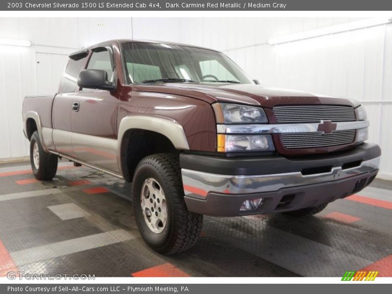 Dark Carmine Red Metallic / Medium Gray 2003 Chevrolet Silverado 1500 LS Extended Cab 4x4