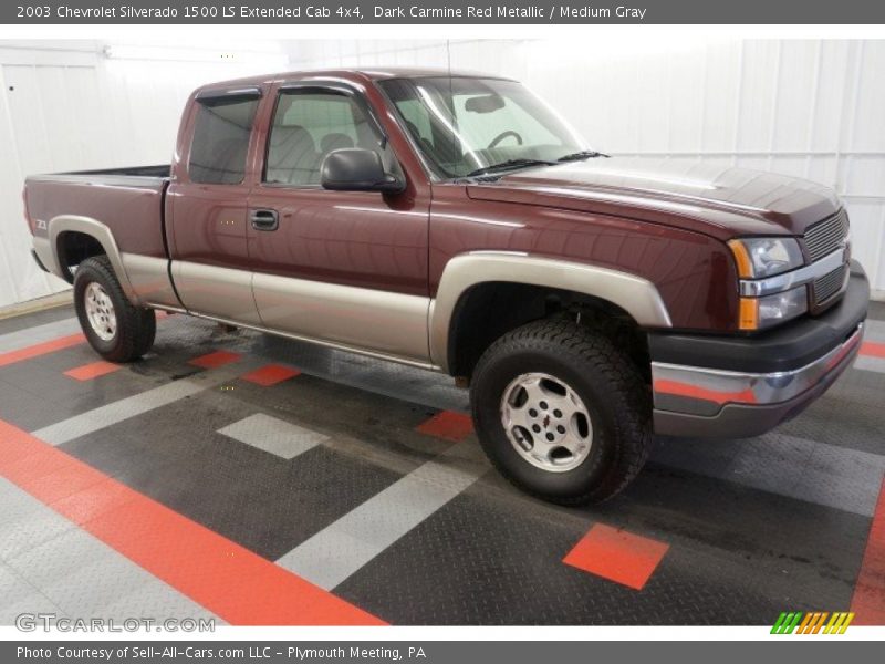 Dark Carmine Red Metallic / Medium Gray 2003 Chevrolet Silverado 1500 LS Extended Cab 4x4