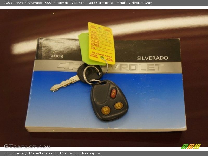 Dark Carmine Red Metallic / Medium Gray 2003 Chevrolet Silverado 1500 LS Extended Cab 4x4