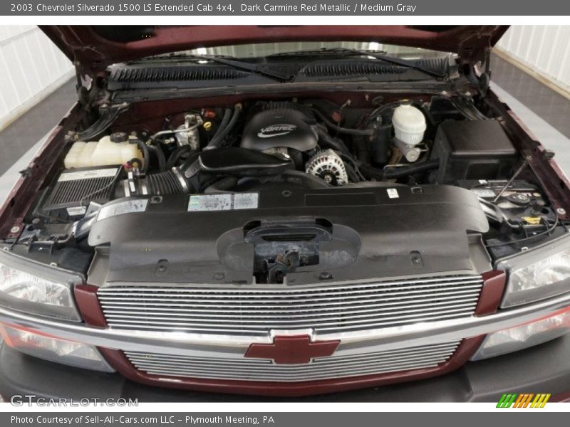 Dark Carmine Red Metallic / Medium Gray 2003 Chevrolet Silverado 1500 LS Extended Cab 4x4