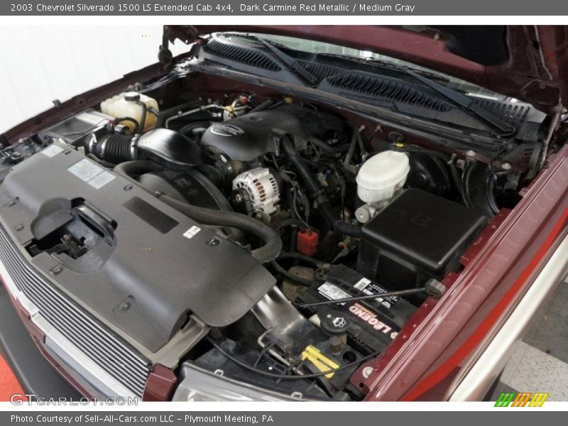 Dark Carmine Red Metallic / Medium Gray 2003 Chevrolet Silverado 1500 LS Extended Cab 4x4