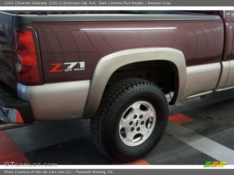 Dark Carmine Red Metallic / Medium Gray 2003 Chevrolet Silverado 1500 LS Extended Cab 4x4