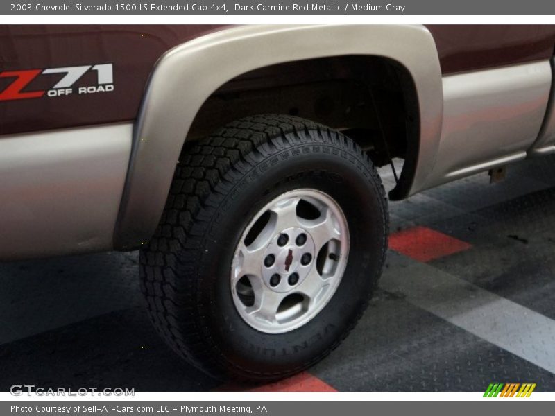 Dark Carmine Red Metallic / Medium Gray 2003 Chevrolet Silverado 1500 LS Extended Cab 4x4