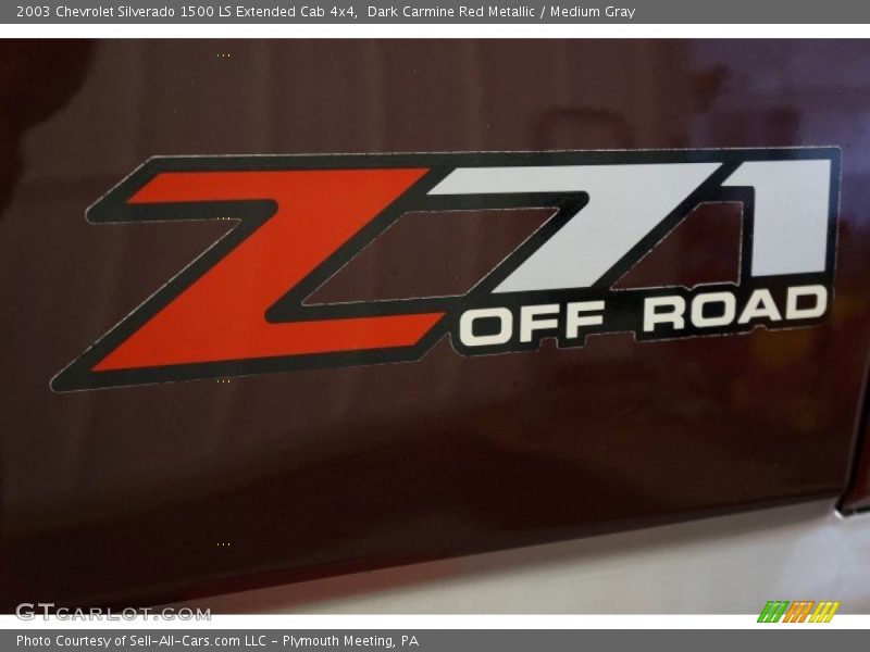 Dark Carmine Red Metallic / Medium Gray 2003 Chevrolet Silverado 1500 LS Extended Cab 4x4