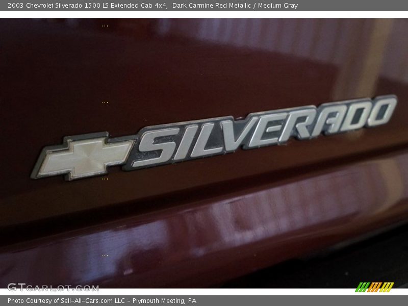 Dark Carmine Red Metallic / Medium Gray 2003 Chevrolet Silverado 1500 LS Extended Cab 4x4