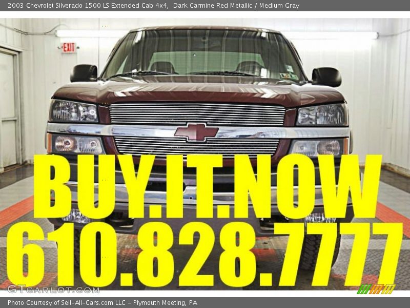 Dark Carmine Red Metallic / Medium Gray 2003 Chevrolet Silverado 1500 LS Extended Cab 4x4