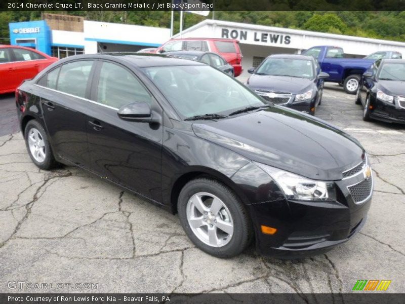 Black Granite Metallic / Jet Black/Sport Red 2014 Chevrolet Cruze LT