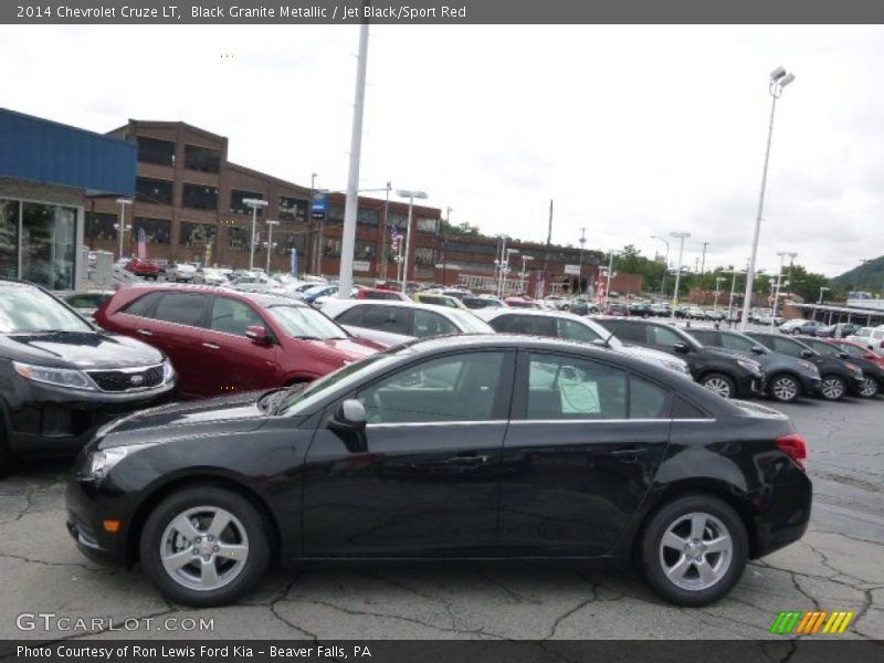 Black Granite Metallic / Jet Black/Sport Red 2014 Chevrolet Cruze LT