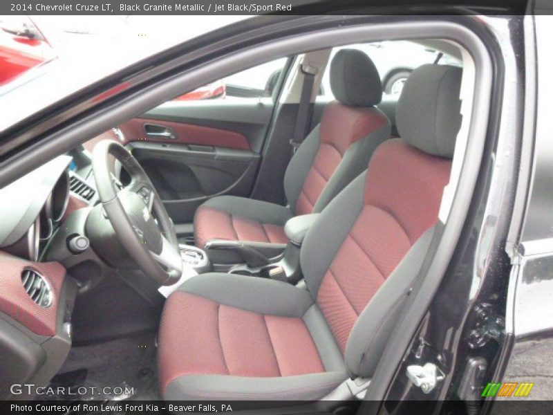 Black Granite Metallic / Jet Black/Sport Red 2014 Chevrolet Cruze LT