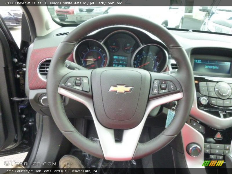 Black Granite Metallic / Jet Black/Sport Red 2014 Chevrolet Cruze LT