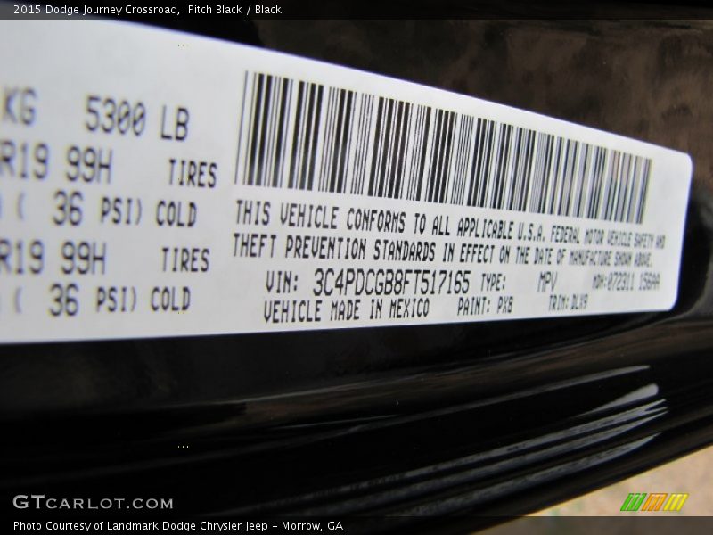 Pitch Black / Black 2015 Dodge Journey Crossroad
